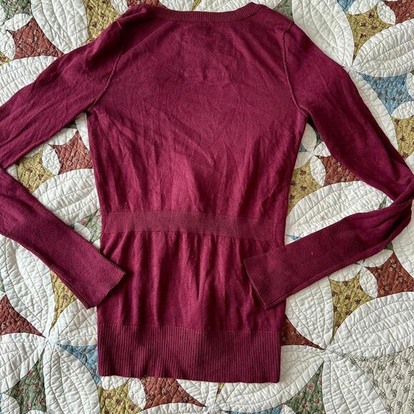 Vintage Y2K burgundy maroon Hollister Co. cardigan Bella swan vibes - Picture 6 of 7